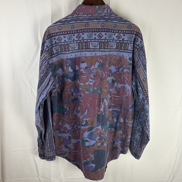 Jeans Wear Trent Large Long Sleeve Shirt Button Western All Over Print Rodeo - Picture 13 of 16